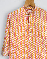 Vibrant Waves – Printed Cotton Short Kurta